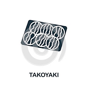 Takoyaki icon. Monochrome simple line Fastfood icon for templates, web design and infographics