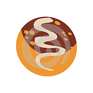 Takoyaki or japanese octopus ball vector illustration, isolated on white background