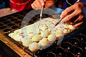 Takoyaki in the pan