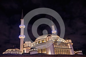 Taksim Mosque At Night, Istanbul, Turkey photo