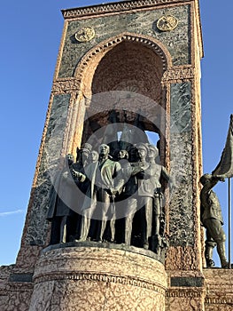 The Taksim Republic Monument, Taksim Square, Istanbul, Turkey, Commemorates the Founding of the Turkish Republic in 1923.