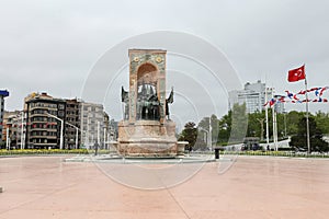 Taksim Square Republic Monument in Istanbul, Turkey photo