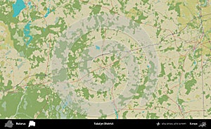 Talacyn District, Belarus. Topographic Humanitarian