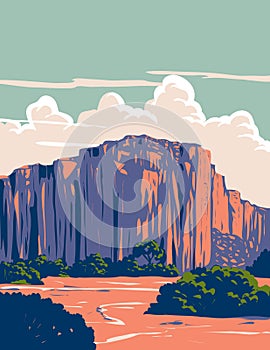 Talampaya National Park in La Rioja Province Argentina WPA Art Deco Poster