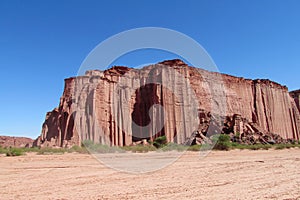 Talampaya red canyon rock formation