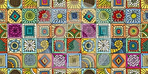 Talavera pattern. Indian patchwork. Turkish ornament. Moroccan tile mosaic. Spanish decoration. Ethnic background