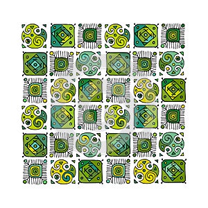 Talavera pattern. Indian patchwork. Turkish ornament. Moroccan tile mosaic. Spanish decoration. Ethnic background for