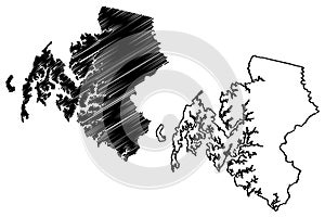 Talbot County, Maryland U.S. county, United States of America, USA, U.S., US map vector illustration, scribble sketch Talbot map photo