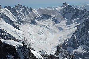 Talefre Glacier and summits on the Mt Blanc