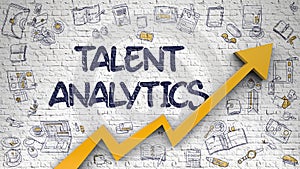 Talent Analytics Drawn on White Brickwall. 3D.
