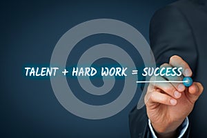 Talent and hard work make success photo
