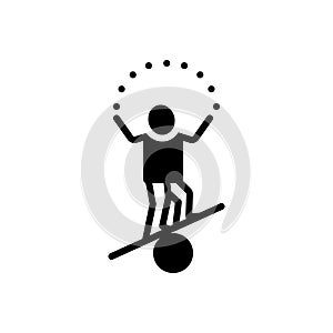 Black solid icon for Talent, charisma and genius