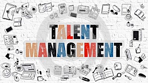 Talent Management in Multicolor. Doodle Design.