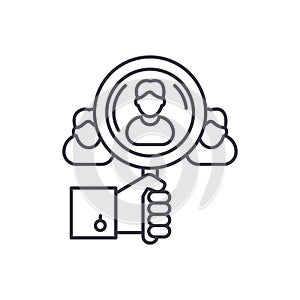 Talent search line icon concept. Talent search vector linear illustration, symbol, sign