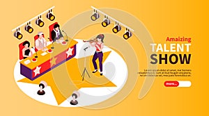 Talent Show Isometric Banner