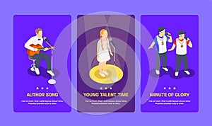 Talent Show Isometric Banners