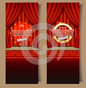 Talent show vector vertical banner template set