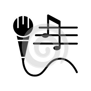 Talent for singing black glyph icon