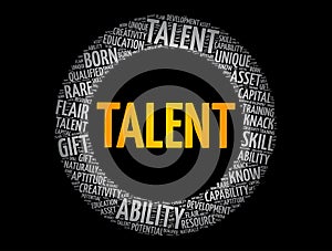 Talent word cloud collage, concept background