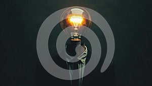 Talented And Capable Artist With A Lightbulb On His Head Showcasing His Creative Prowess And photo