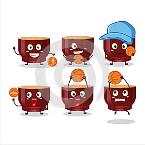 Talented kava drink cartoon character as a basketball athlete