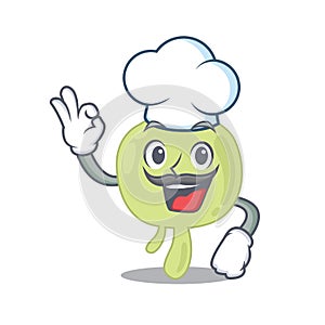 Talented lymph node chef cartoon drawing wearing chef hat