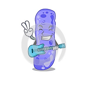 Talented musician of legionella cartoon design playing a guitar
