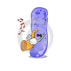 Talented musician of legionella cartoon design playing a trumpet