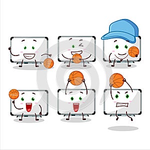 Talented white board cartoon character as a basketball athlete