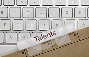 Talents - Inscription on White Keyboard Key