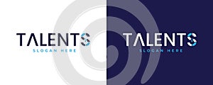Talents letter unique wordmark logo vector design template