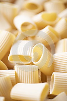 Italian paccheri pasta blur defocussed photo