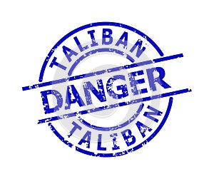 TALIBAN DANGER Blue Round Unclean Badge photo