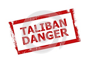 TALIBAN DANGER Red Rectangle Frame Unclean Badge photo
