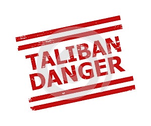 TALIBAN DANGER Red Unclean Stamp Seal with Double Lines photo