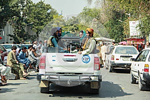 Taliban patrolling in the streets of Kabul