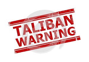 TALIBAN WARNING Red Rubber Seal with Double Lines