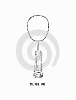 Talipot fan monk buddhist Thai vector.