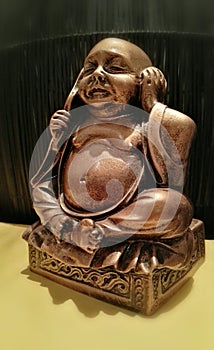 Bronze Buddha statue. Buddhism. Feng shui.