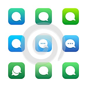 Talk bubble comment and message icons set