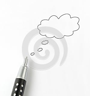 Talk bubble with pen
