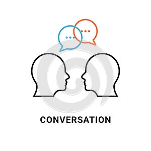 Talk conversation creative people communication person verbal interaction. Simple talk concept illustration