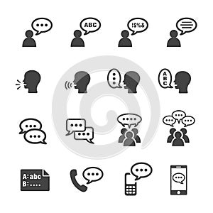 Talk icon set