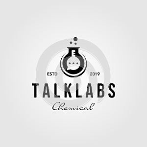 Talk labs nature vintage logo badge vector icon illustration