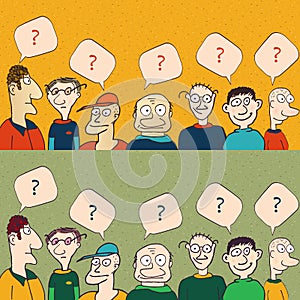 Talk . People with clouds thoughts.