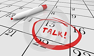 Talk Schedule Discussion Meeting Calendar Word
