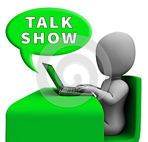 Talk Show Icon Showing Broadcast 3d Rendering