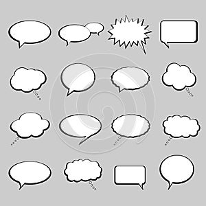 Talk and speech balloons or bubbles