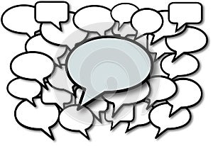 Talk in speech bubbles social media