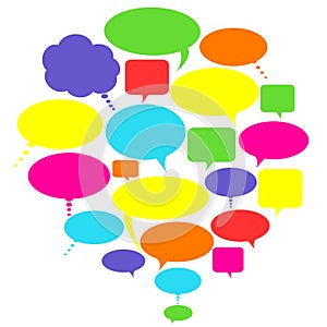 Talk, thought and speech bubbles